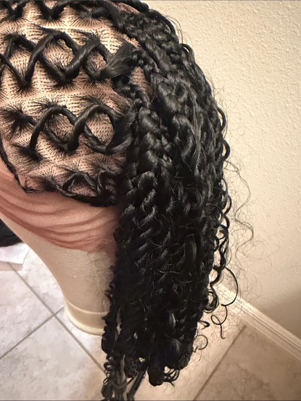 Black Braided Lace Front Wig Cap - Women Hair